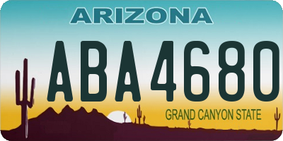 AZ license plate ABA4680