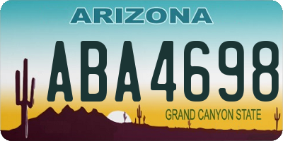AZ license plate ABA4698