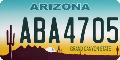 AZ license plate ABA4705