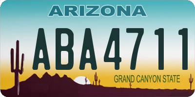 AZ license plate ABA4711