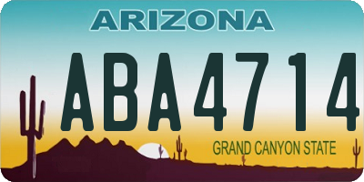AZ license plate ABA4714