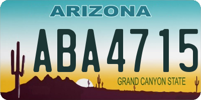 AZ license plate ABA4715