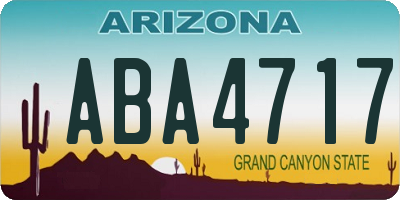 AZ license plate ABA4717