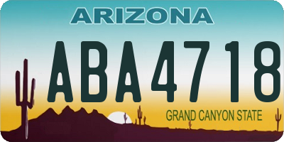 AZ license plate ABA4718