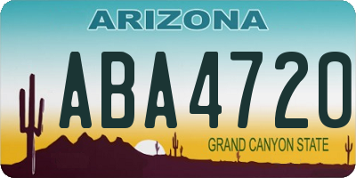 AZ license plate ABA4720