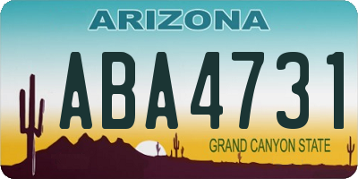AZ license plate ABA4731