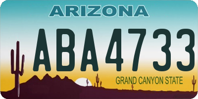 AZ license plate ABA4733