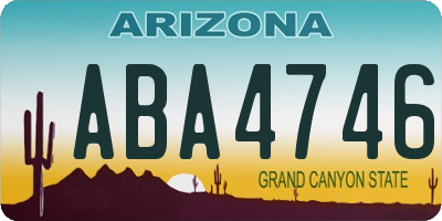 AZ license plate ABA4746