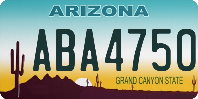 AZ license plate ABA4750