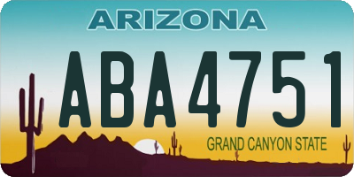 AZ license plate ABA4751