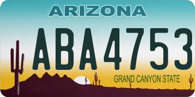 AZ license plate ABA4753