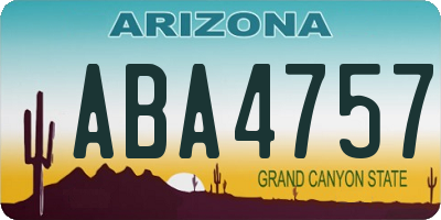 AZ license plate ABA4757