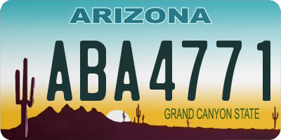 AZ license plate ABA4771
