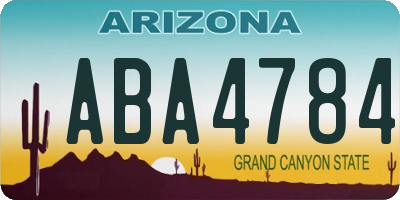 AZ license plate ABA4784