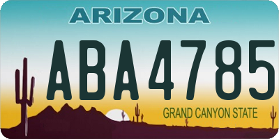 AZ license plate ABA4785