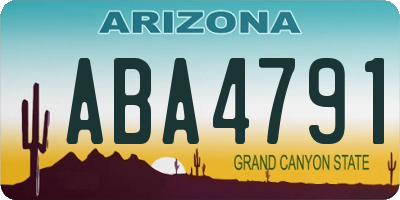AZ license plate ABA4791