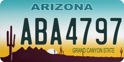 AZ license plate ABA4797