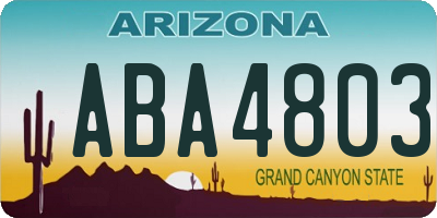 AZ license plate ABA4803