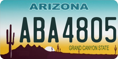 AZ license plate ABA4805