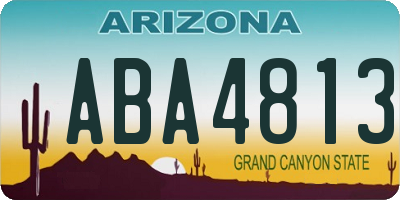 AZ license plate ABA4813