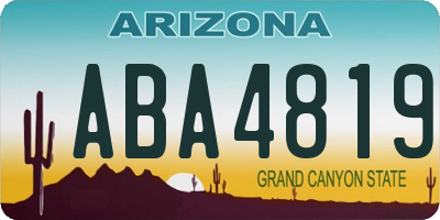 AZ license plate ABA4819
