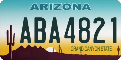 AZ license plate ABA4821