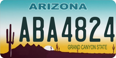AZ license plate ABA4824