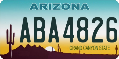 AZ license plate ABA4826
