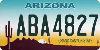 AZ license plate ABA4827