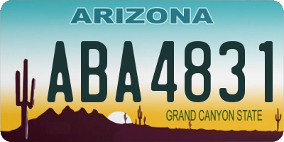 AZ license plate ABA4831