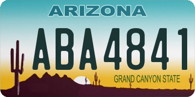 AZ license plate ABA4841