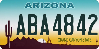 AZ license plate ABA4842