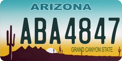 AZ license plate ABA4847