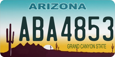 AZ license plate ABA4853