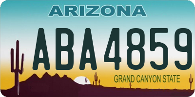AZ license plate ABA4859