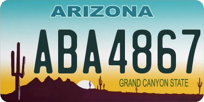 AZ license plate ABA4867