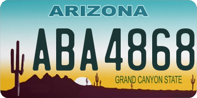 AZ license plate ABA4868