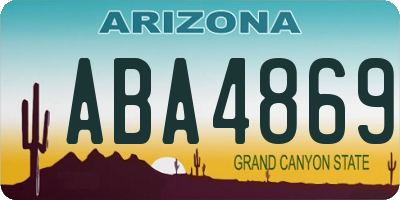 AZ license plate ABA4869