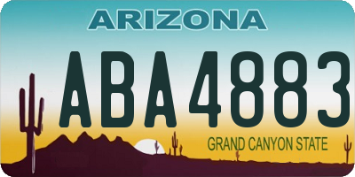 AZ license plate ABA4883