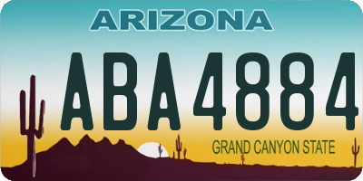 AZ license plate ABA4884