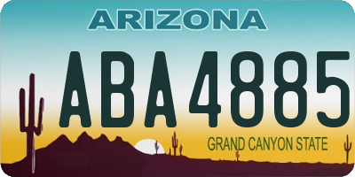 AZ license plate ABA4885