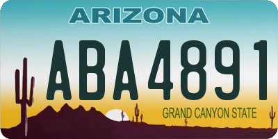 AZ license plate ABA4891