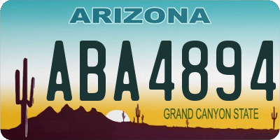 AZ license plate ABA4894