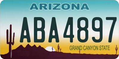 AZ license plate ABA4897