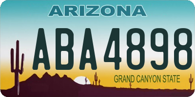 AZ license plate ABA4898