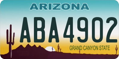 AZ license plate ABA4902