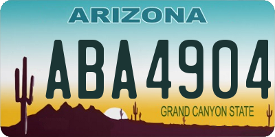 AZ license plate ABA4904