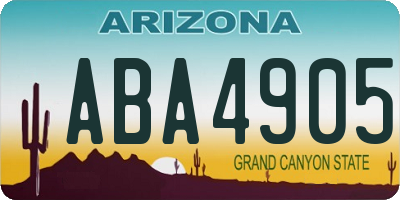 AZ license plate ABA4905