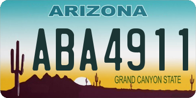 AZ license plate ABA4911