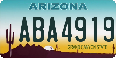 AZ license plate ABA4919